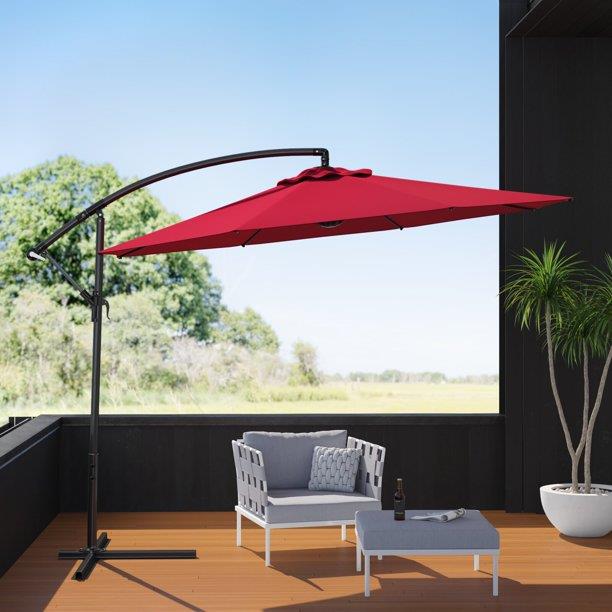 Burgundy Parasol Round Umbrella - 195x30x14.5 cm