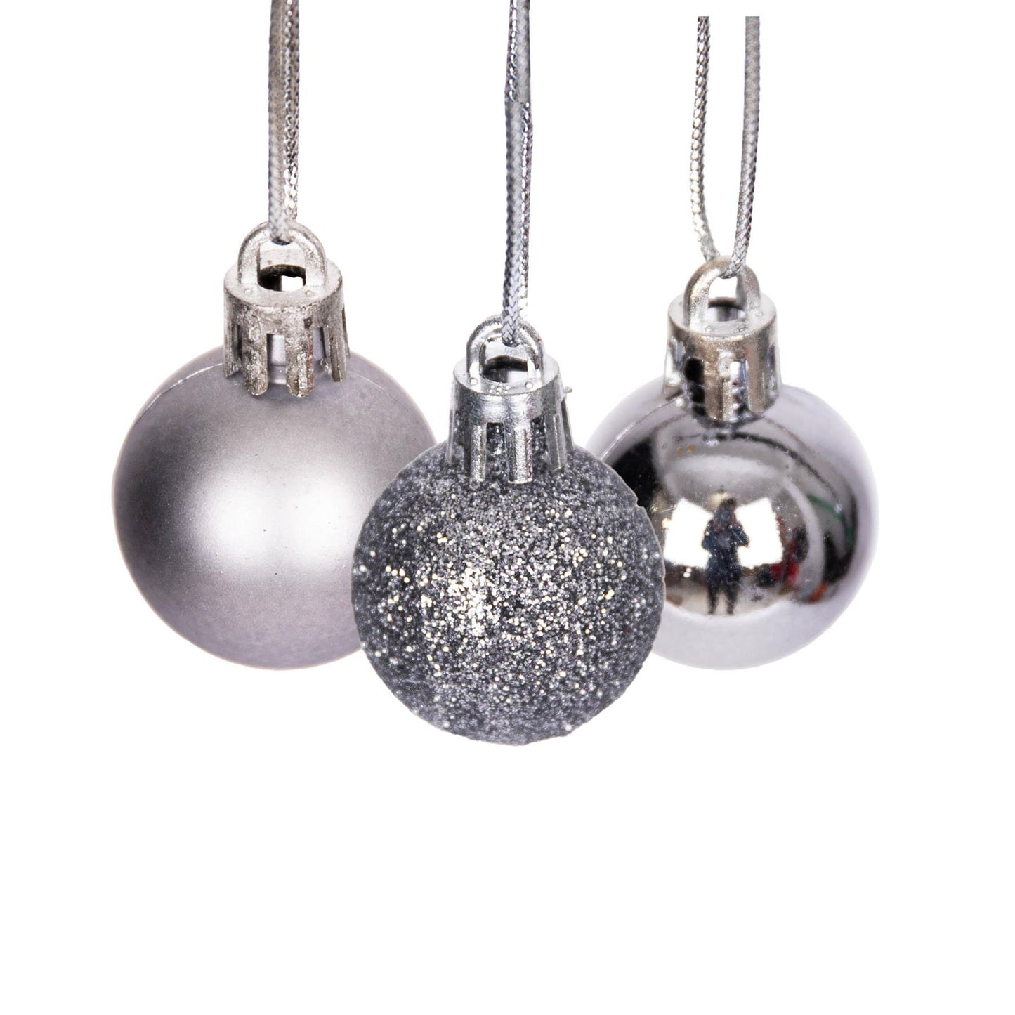 Mid Grey Baubles 3CM 24PCS Set