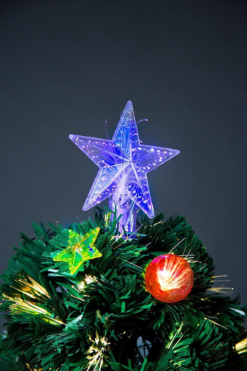 3ft Bauble and Star LED Fibre Optic Christmas Tree