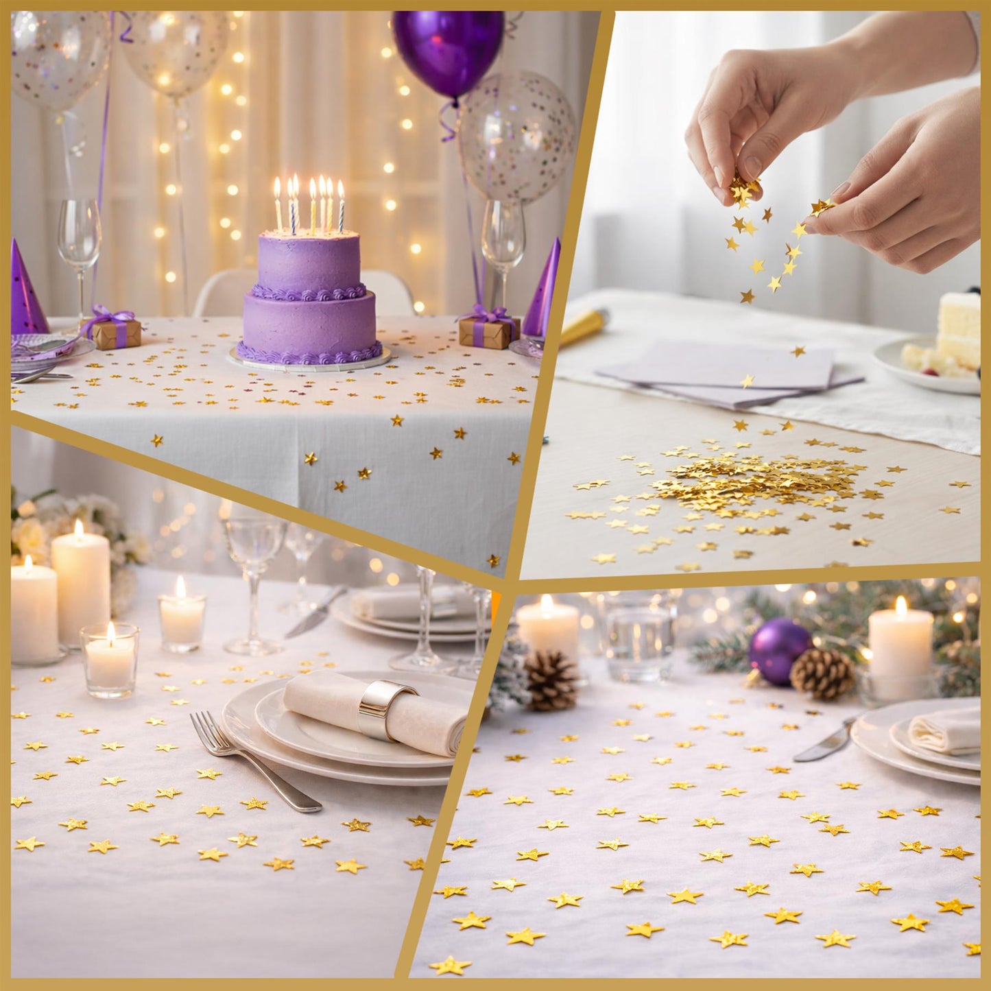 5 Packs of Gold Star Confetti (14g)