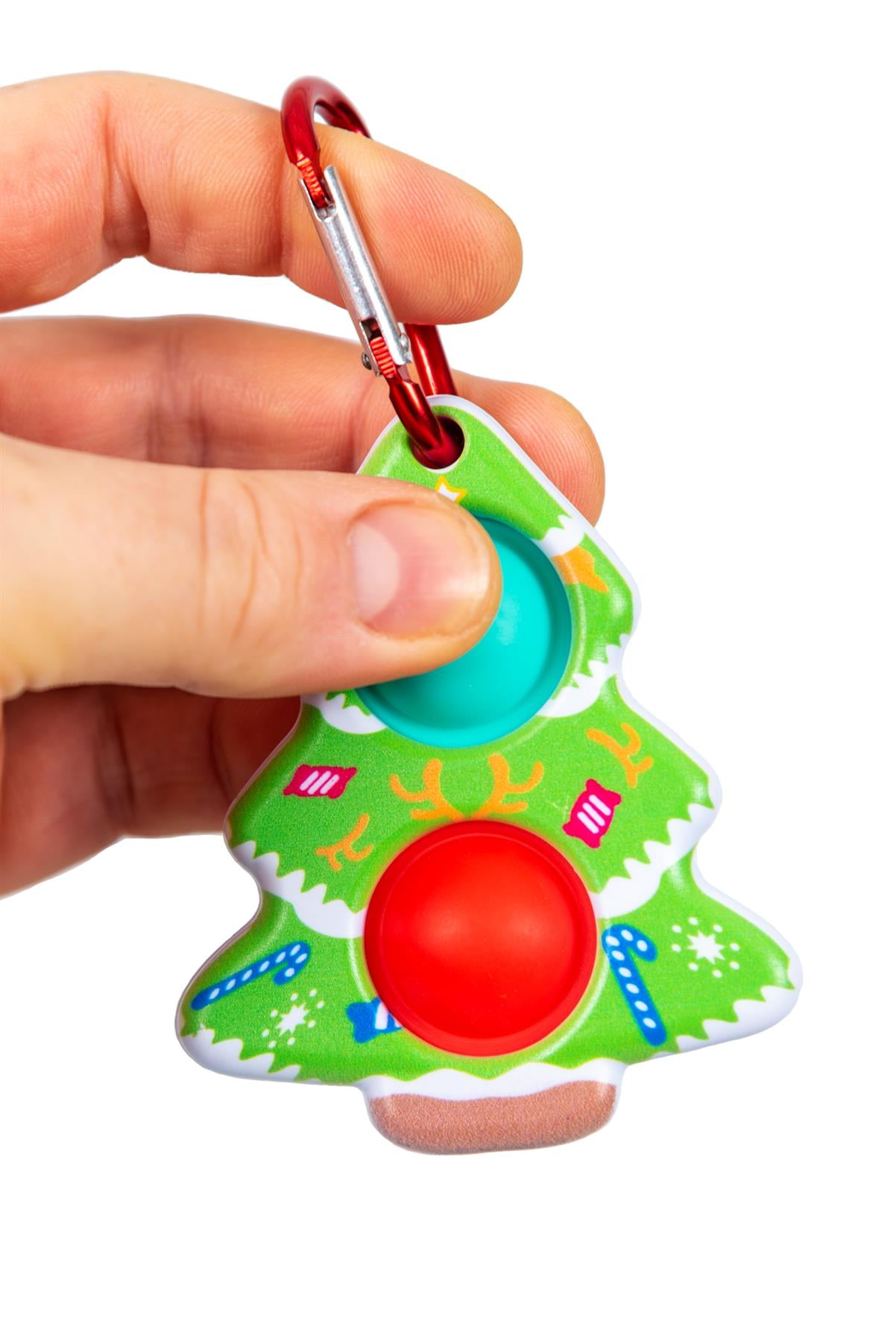 4Pcs Pop It Christmas Keyring Set