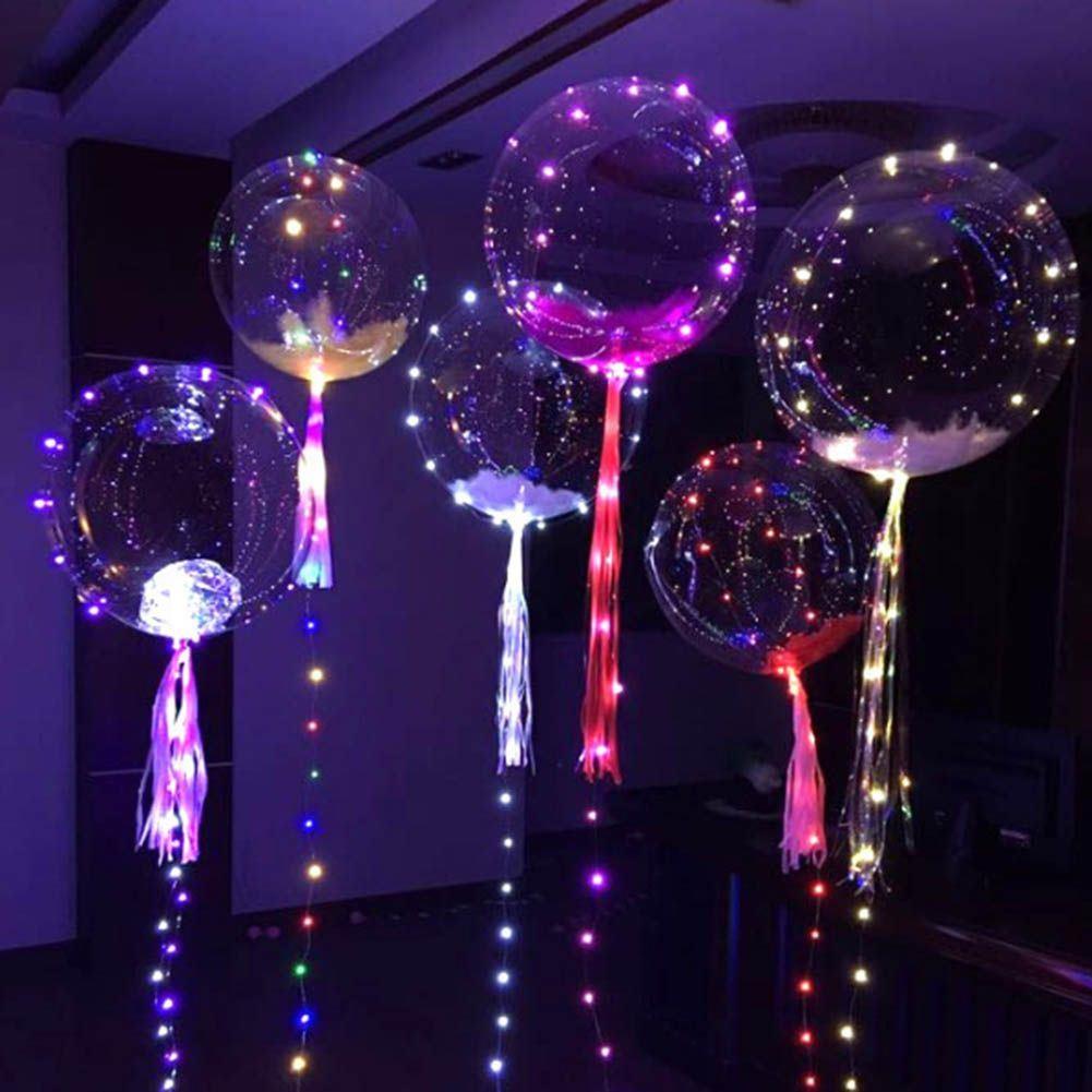 Pink LED Lights Balloon Clear Bubble Helium Balloons