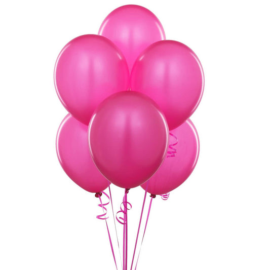 100 Pcs 12" Metallic Fuchsia Pink Balloons