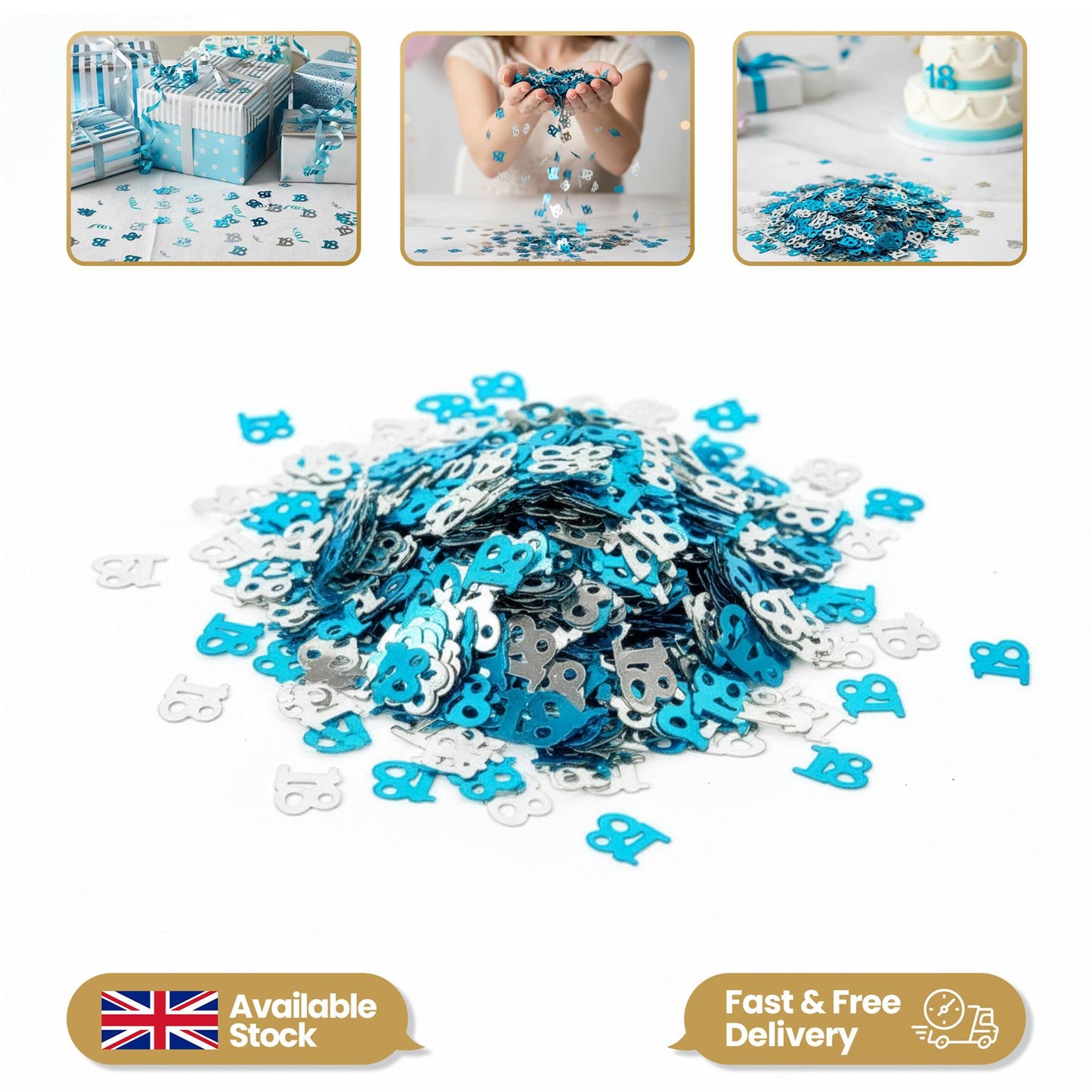 14g 18th Blue Happy Birthday Confetti