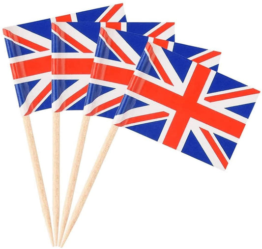 50 Union Jack Flag Cocktail Sticks