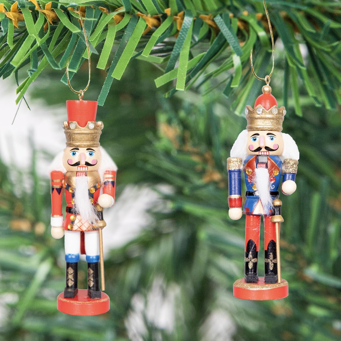 13cm Wooden Nutcrackers Figures - 4-Piece Set