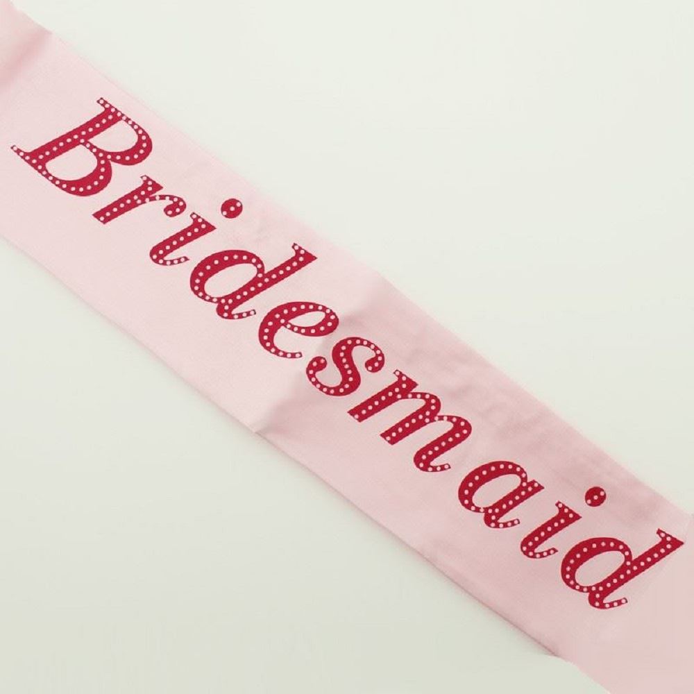 12 x Shatchi Bridesmaid Pink Sash