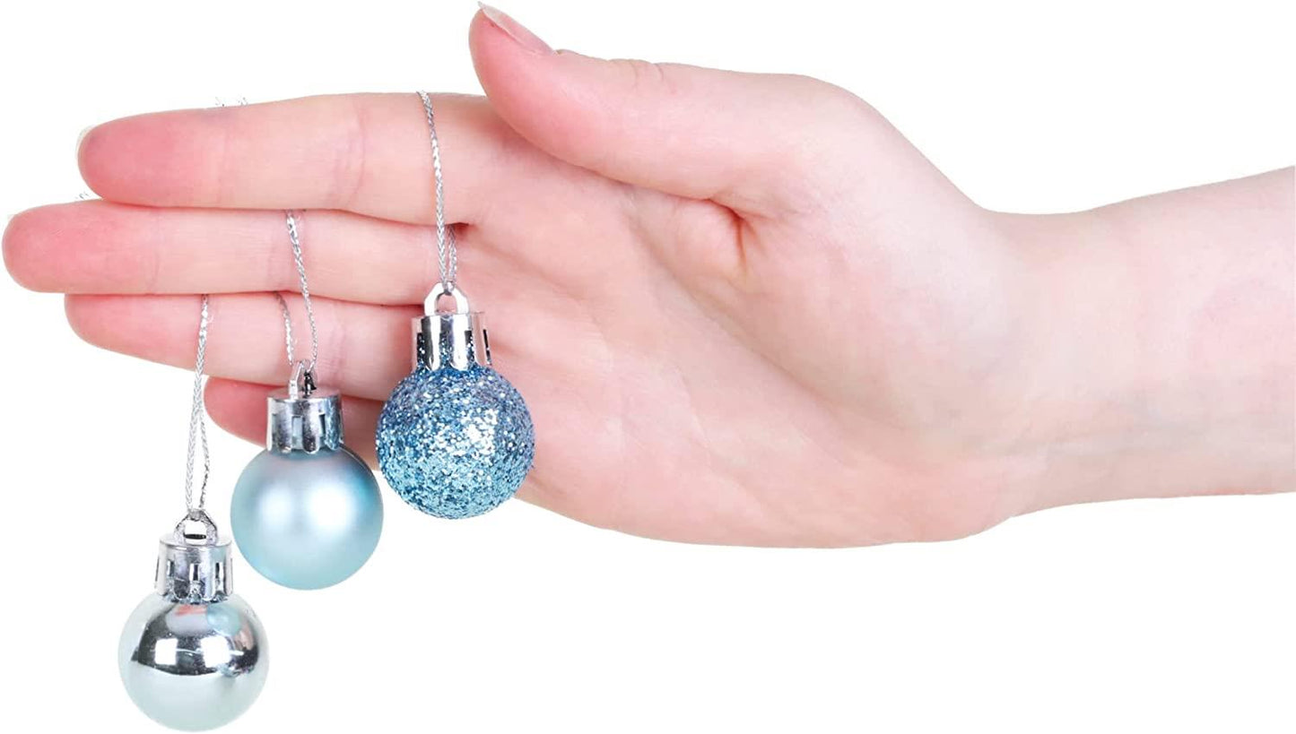 Set of 12 Light Blue 3cm Baubles (PVC)