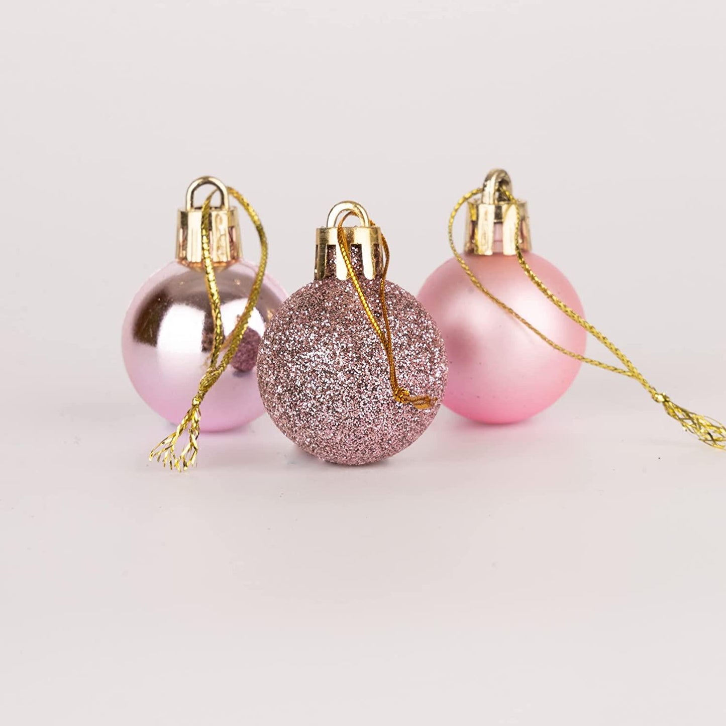 12 Pink Baubles (3cm)