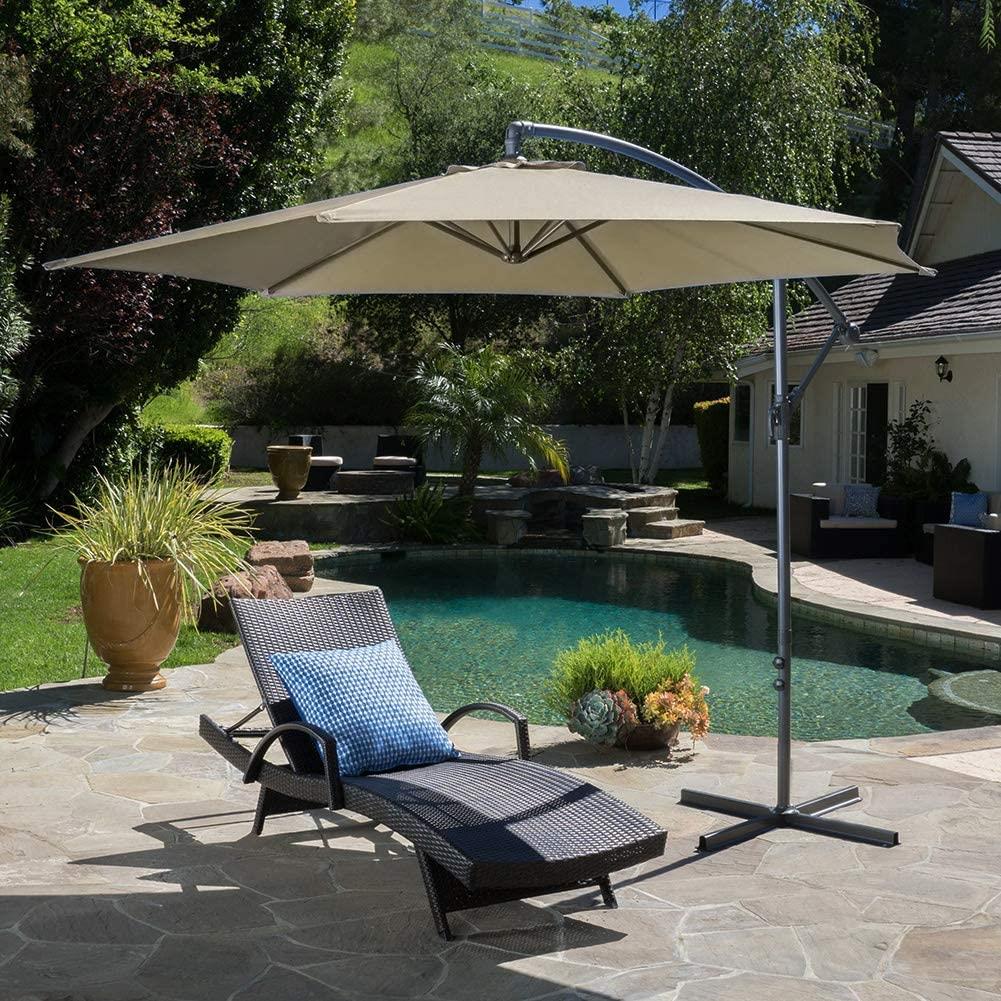 Beige Round Parasol (195x30x14.5cm)