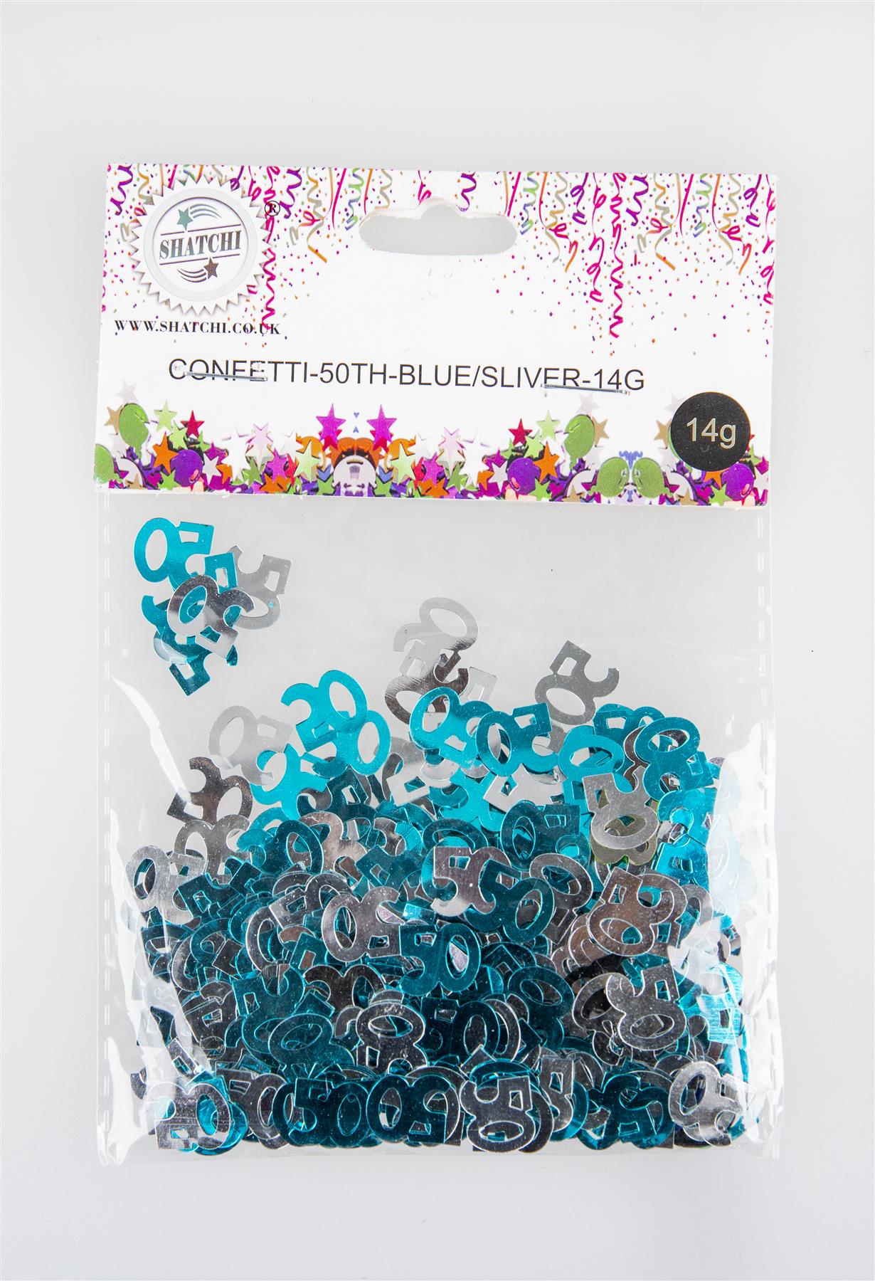 50th Blue Happy Birthday Confetti Sprinkles - 14g