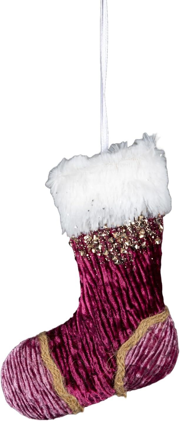 15cm Burgundy/Pink Stocking