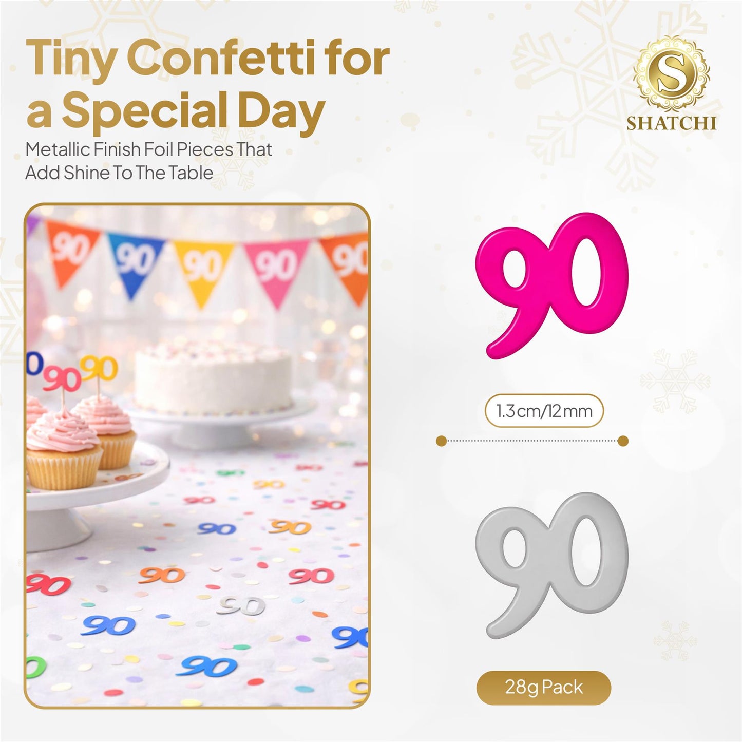 2 pk 90th Birthday Confetti