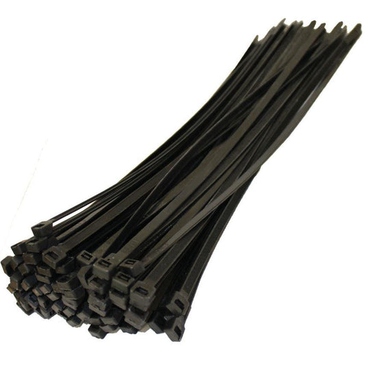 400 Strong Black Nylon Plastic Cable Ties 200mm x 4.8mm