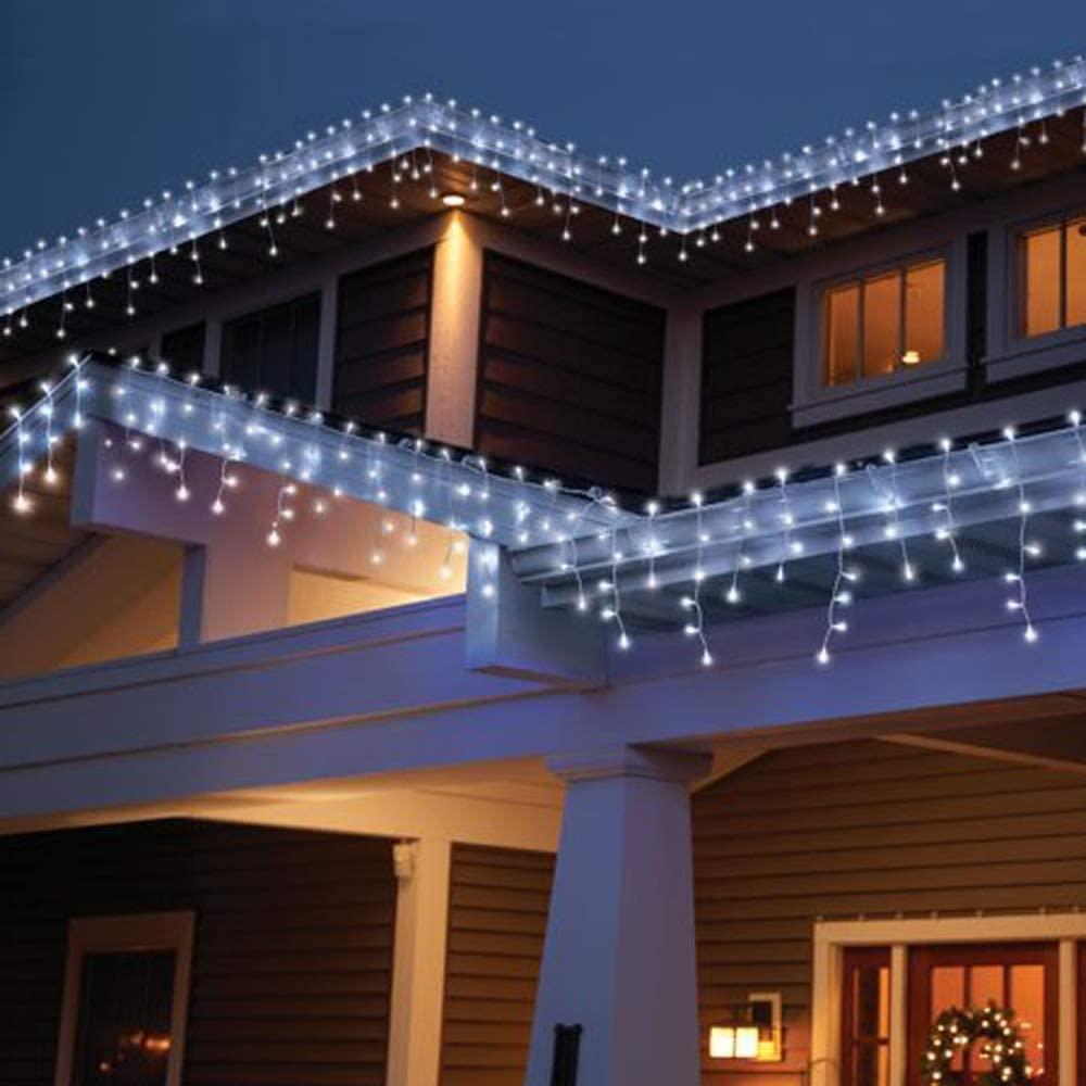 720 Cool White LED Icicle String Lights