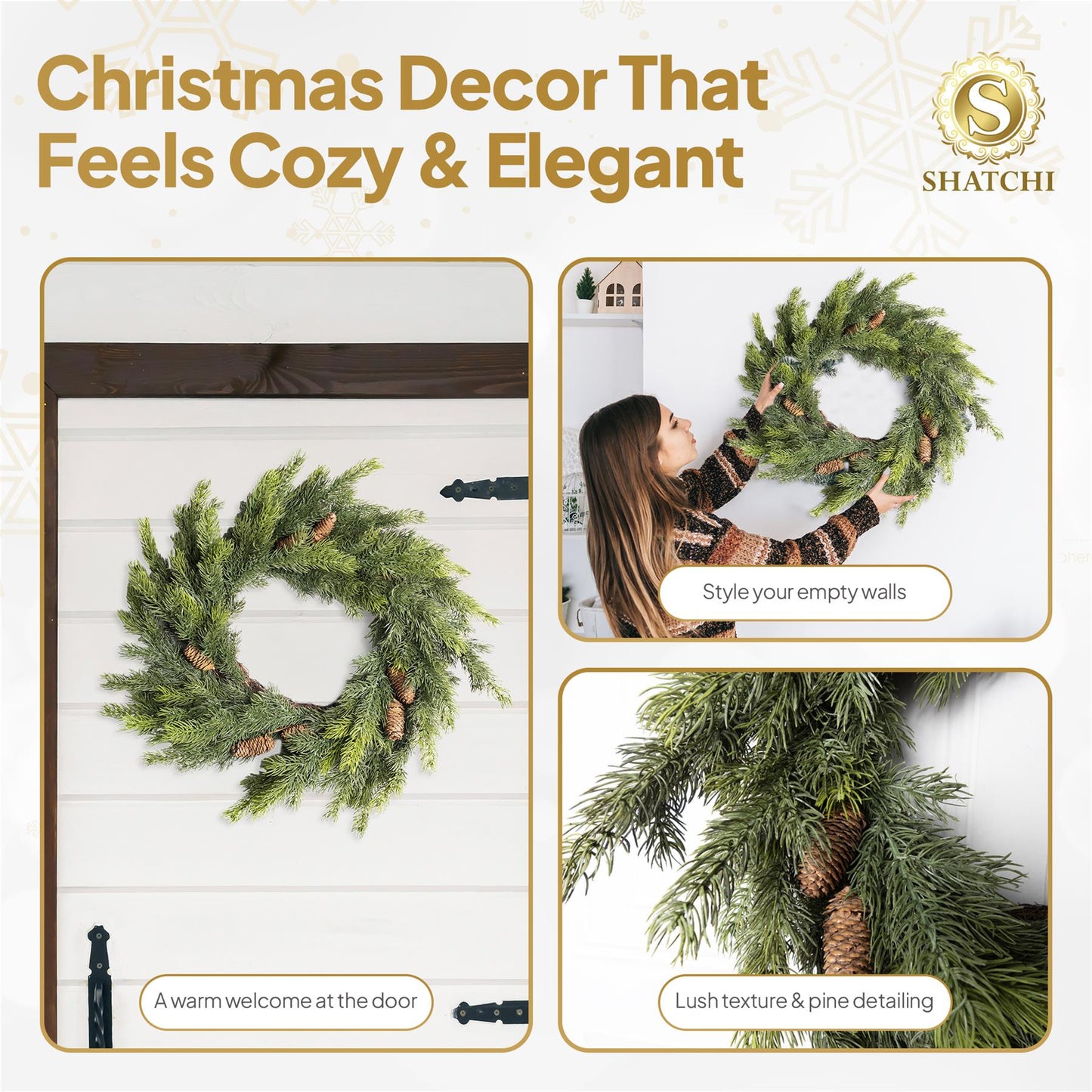 80CM FIR WITH PINE CONES WREATH
