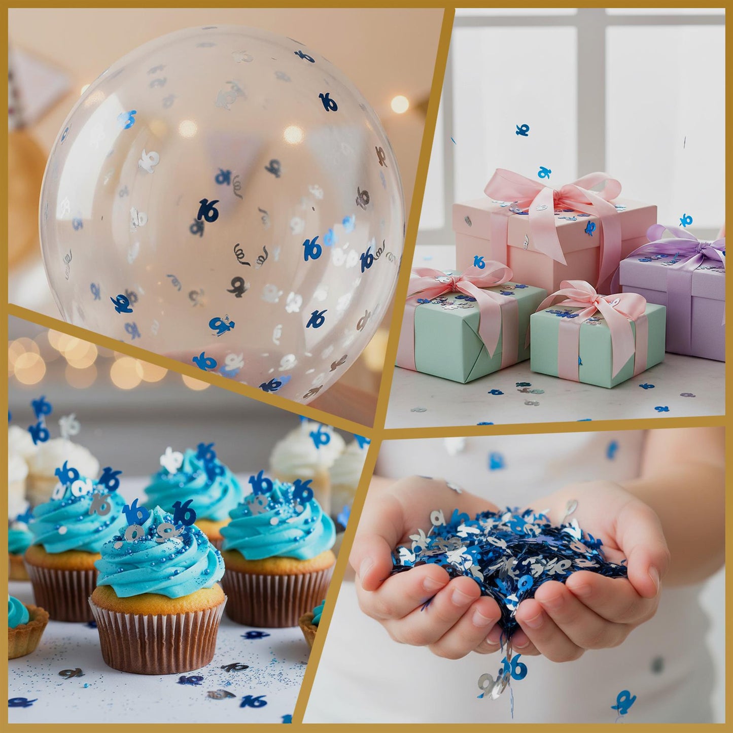 14g 16th Blue Happy Birthday Confetti