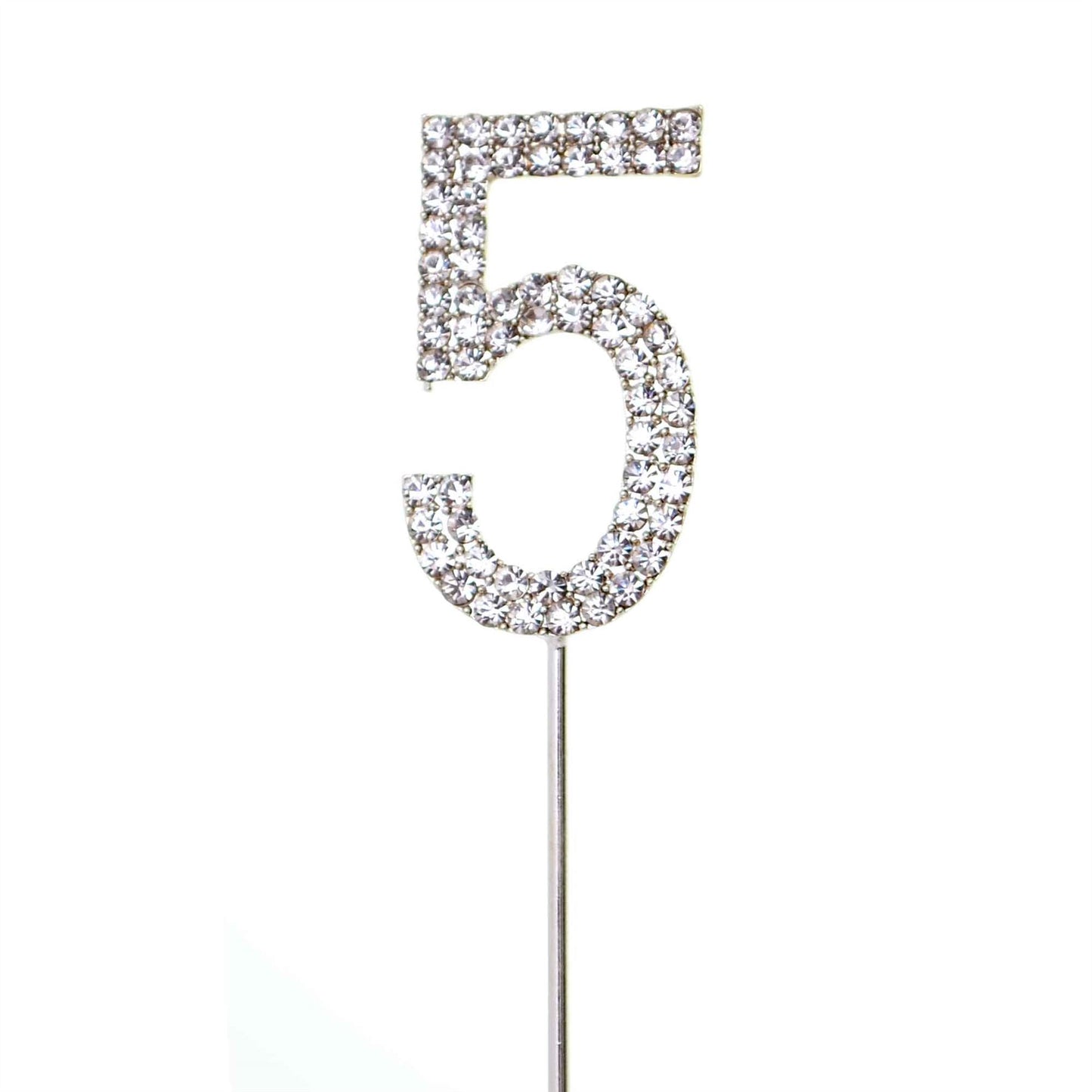 Silver Number 5 Cake Topper