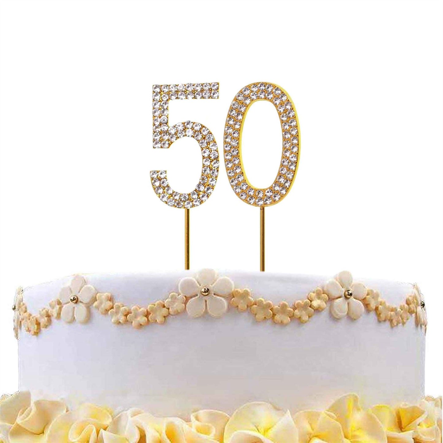 Gold Diamond 50 Cake Topper