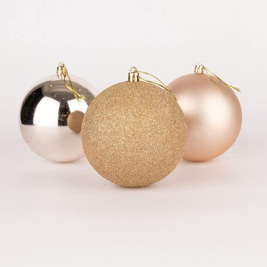 6 pcs Champagne 6cm Baubles (PVC)