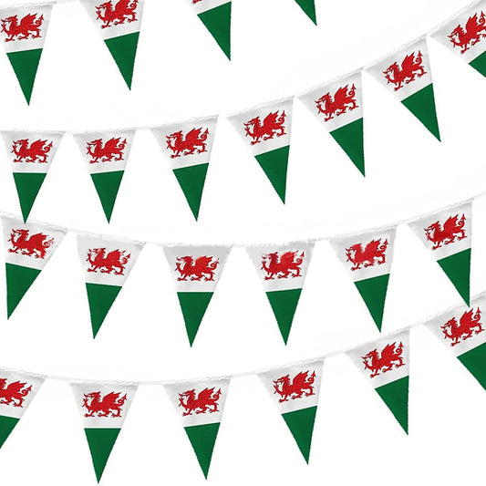 Welsh Triangle 20X30CM Bunting 10M 25Flags
