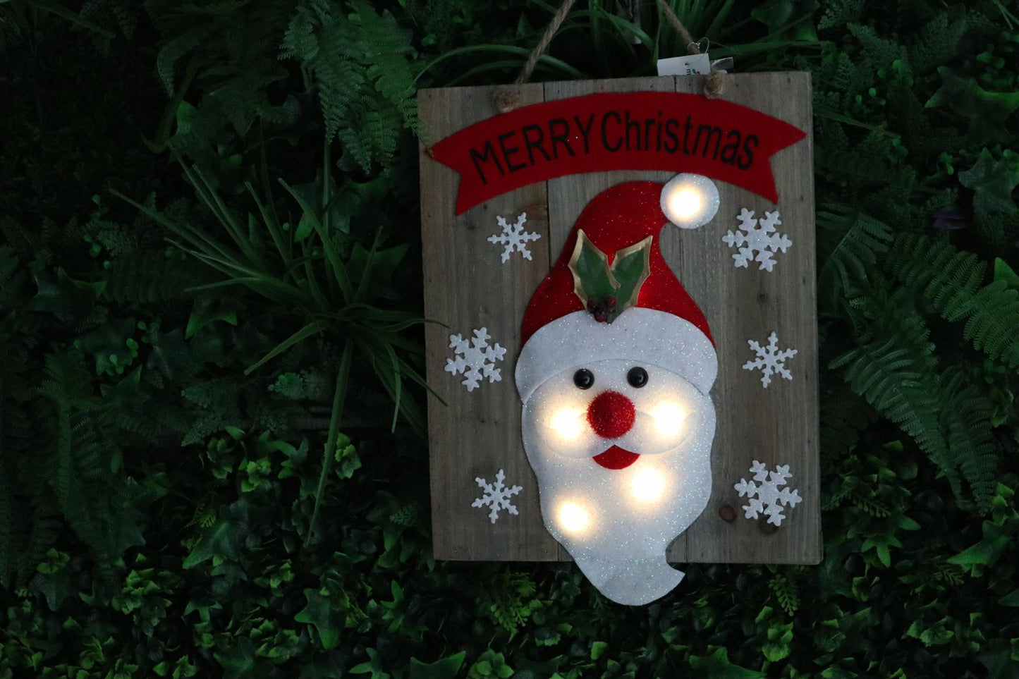 Wooden Hanging Frame Decor Santa 30x3x36H cm