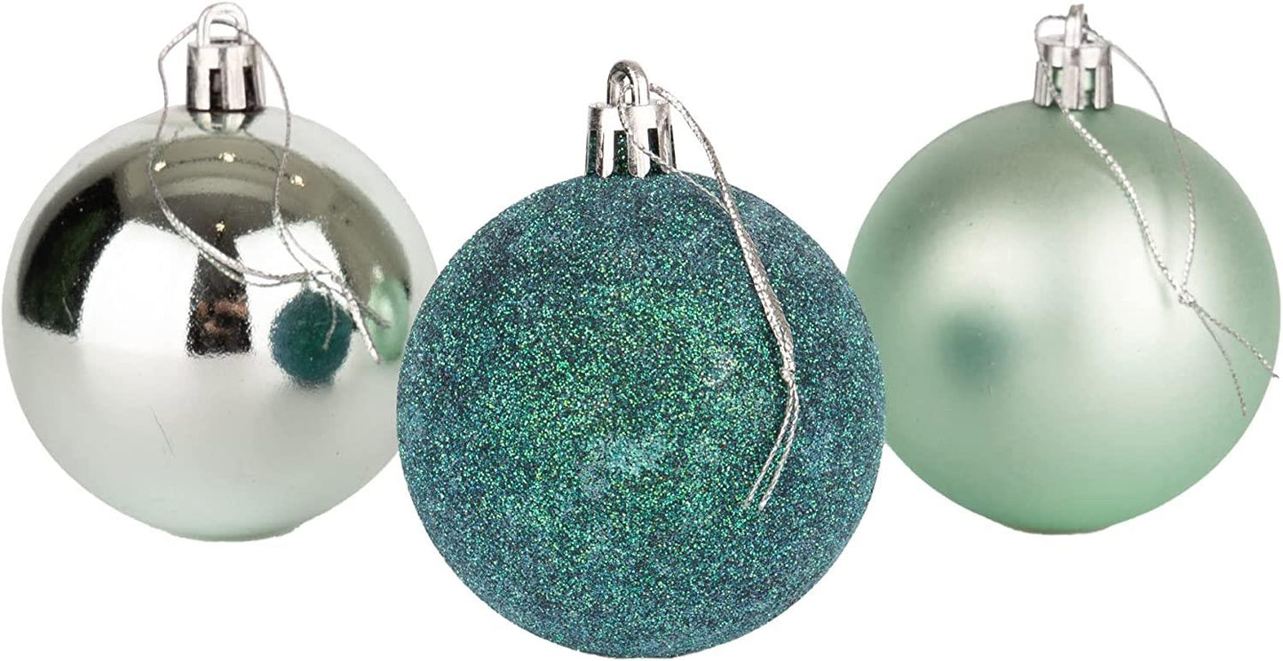 Baubles Turquoise 6cm - 6-Piece Set, PVC