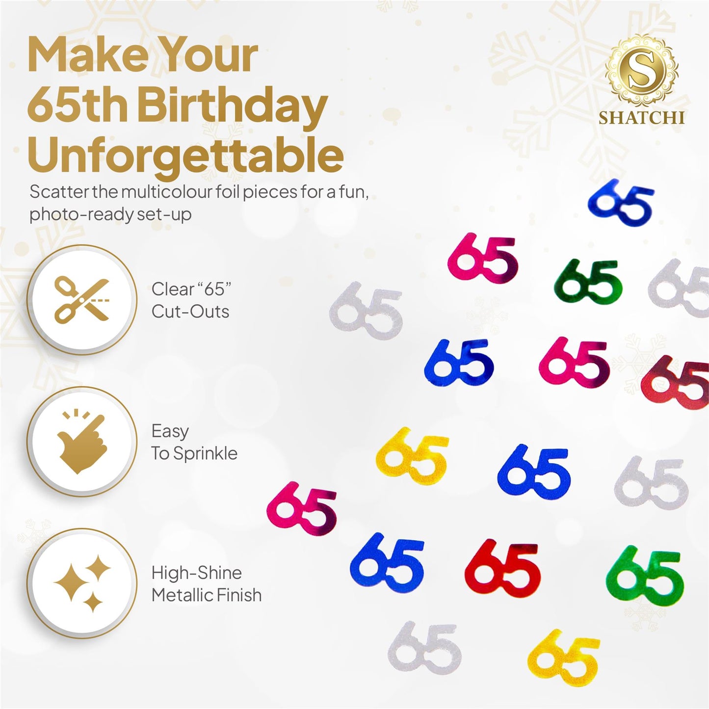 2 Packs of 65th Multicolor Confetti (14g)