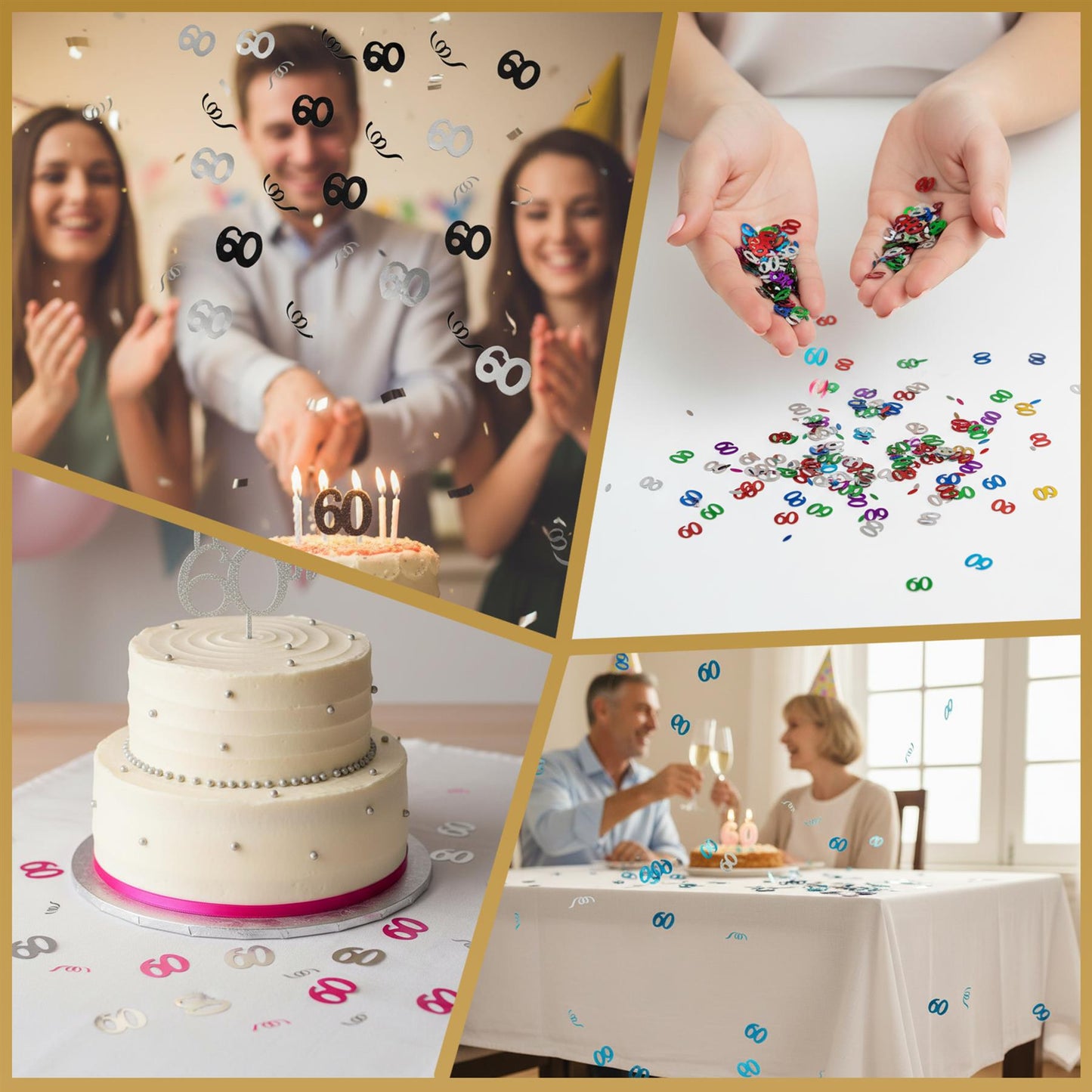 14g 60th Black Birthday Confetti