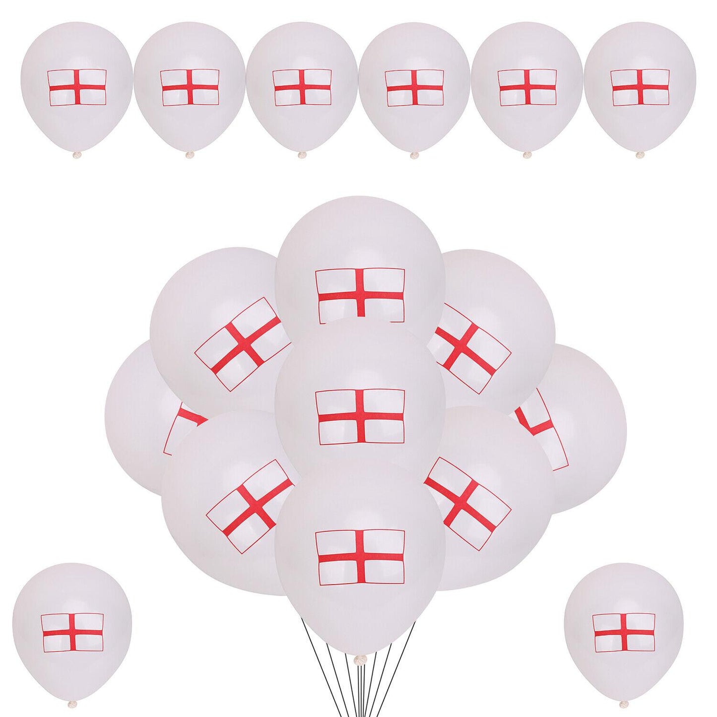 England St George Flag Printed Balloons 10Inch 15Pcs