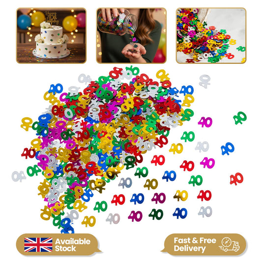 40th Birthday Confetti - Multicolour, 14g