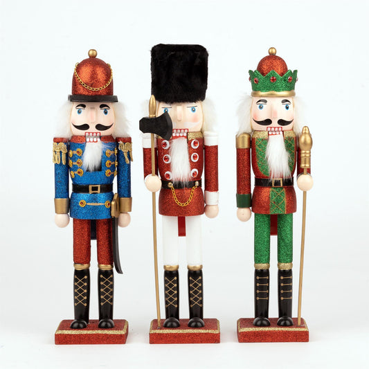 3 x Wooden Nutcrackers 38cm