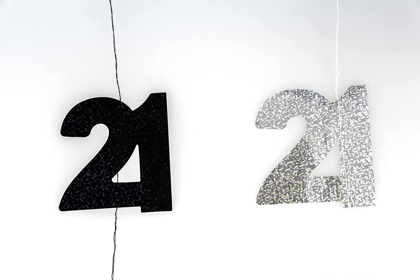 5ft Black Prism 21st Birthday Decorations (6 Pack)