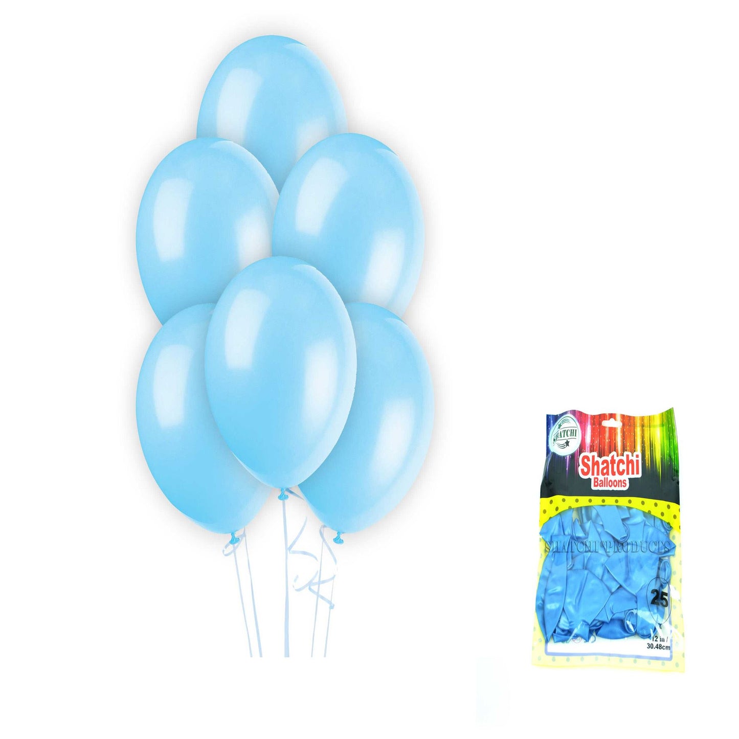 100 Light Blue Latex Balloons - 12"