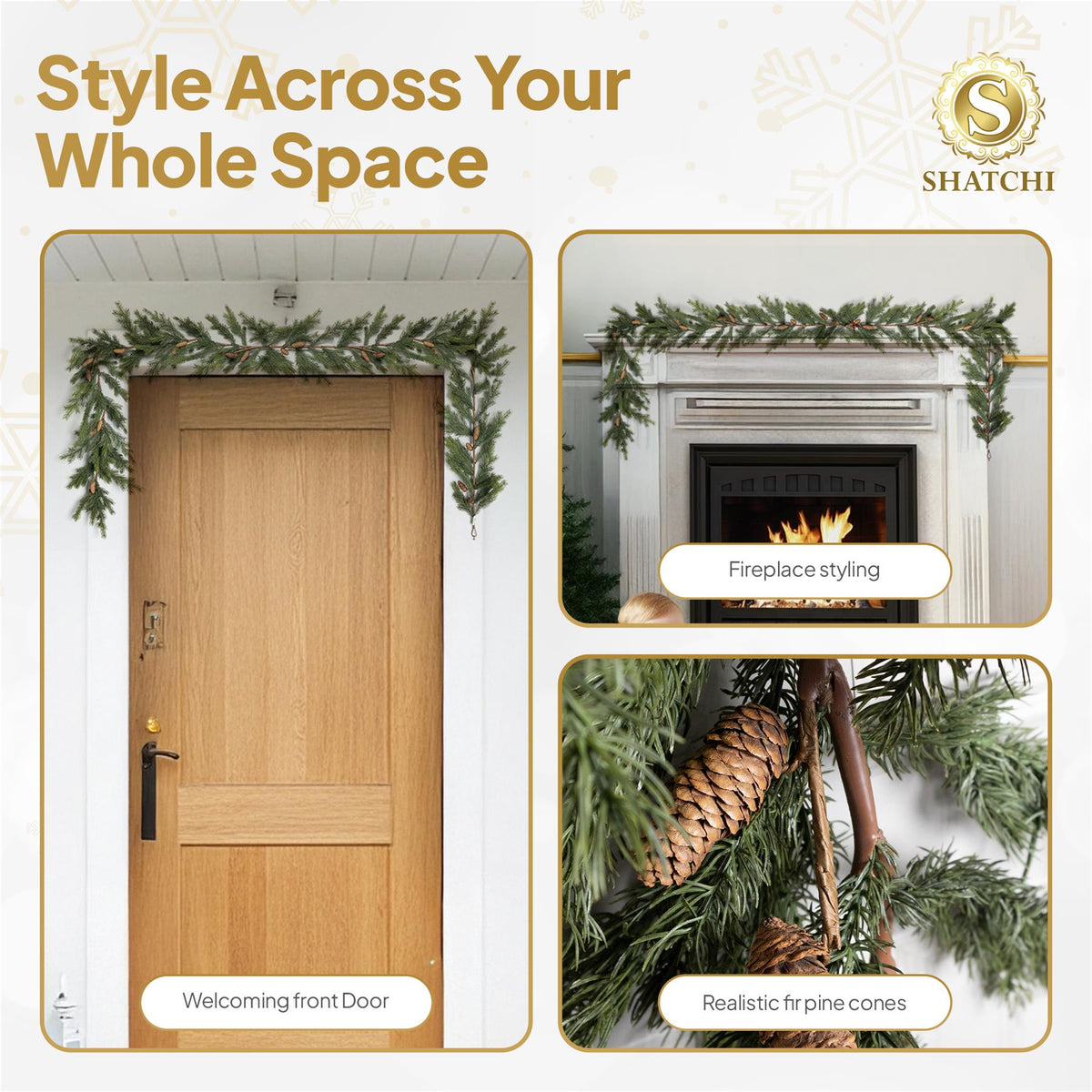 180CM FIR WITH PINE CONES GARLAND