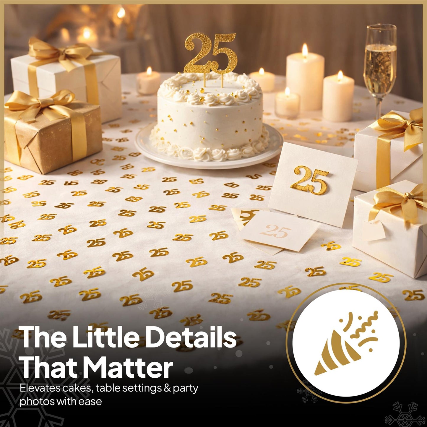 Pack of 2 Gold 25th Confetti - 14G Packs