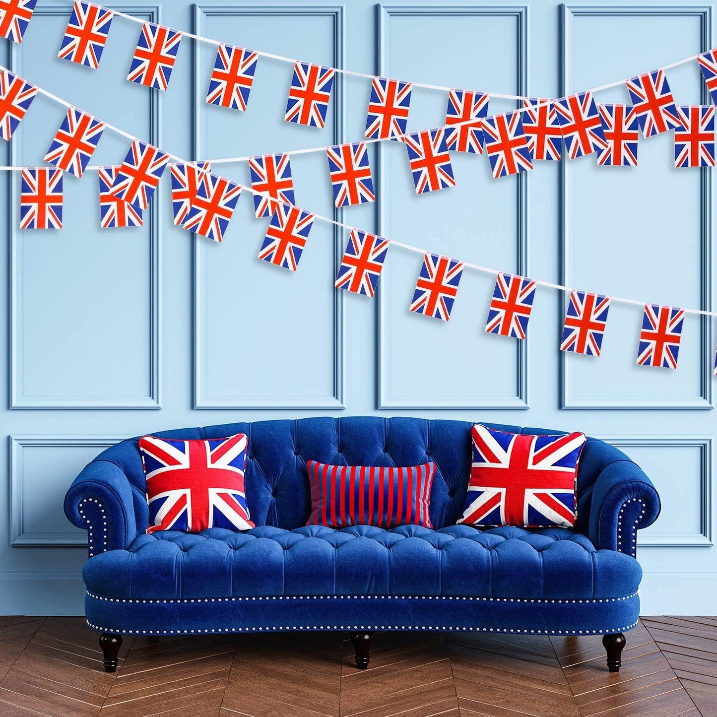 30ft Fabric Union Jack Bunting - 30 Flags