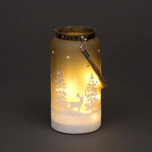 23cm Winter Forest Scene Lantern