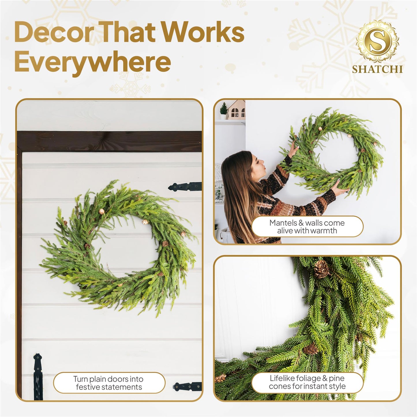 80 ARAUCARIA WITH MINI PINE CONES WREATH