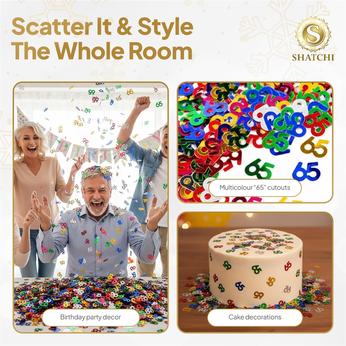 2 Packs of 65th Multicolor Confetti (14g)
