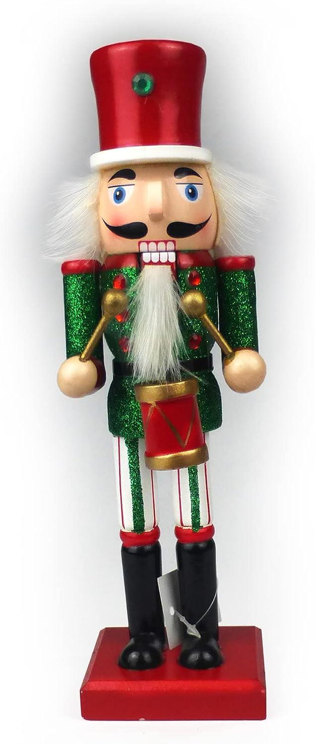 25cm Red & Green Wooden Nutcrackers - 4-Piece Set