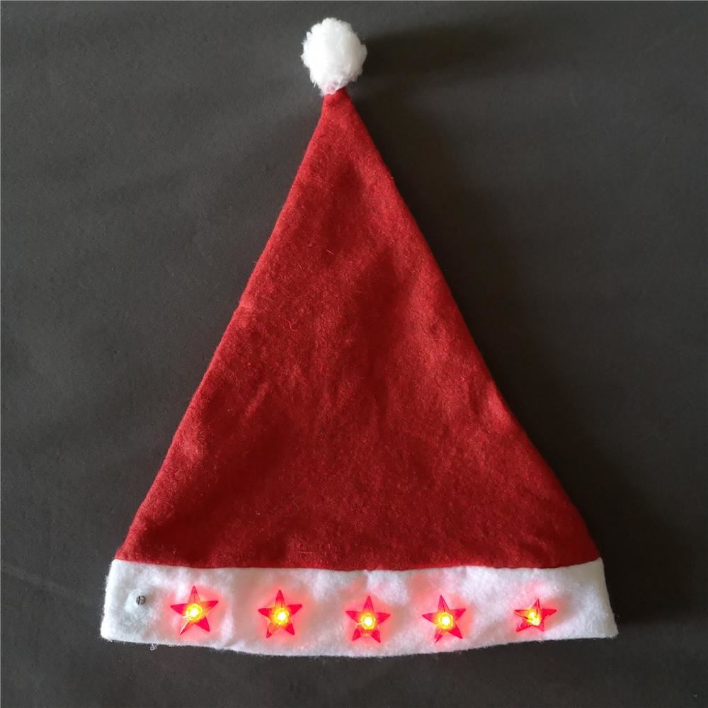 1 x Father Christmas Santa Hat with Flashing Lights