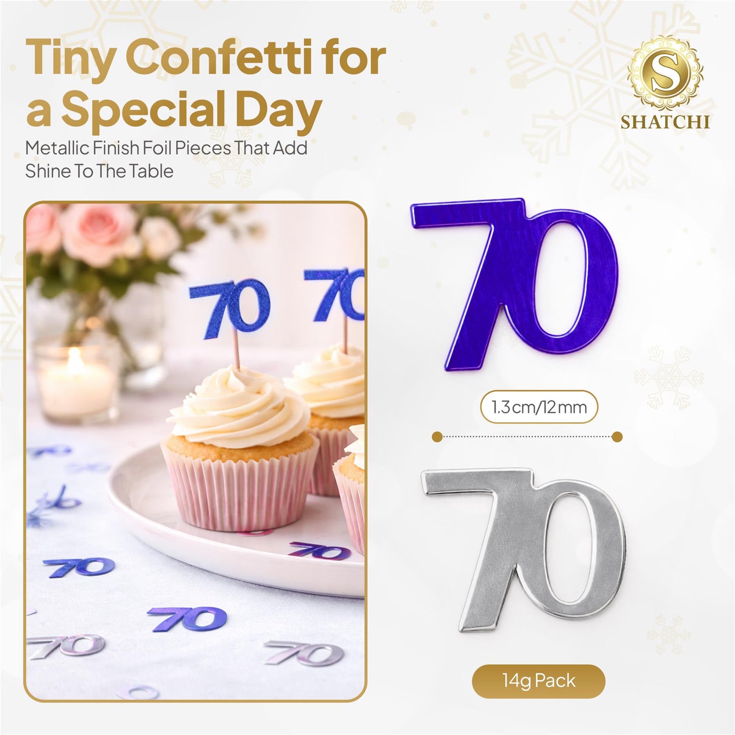 14g 70th Blue Birthday Confetti