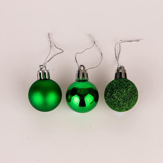 12 Dark Green Baubles (3cm)