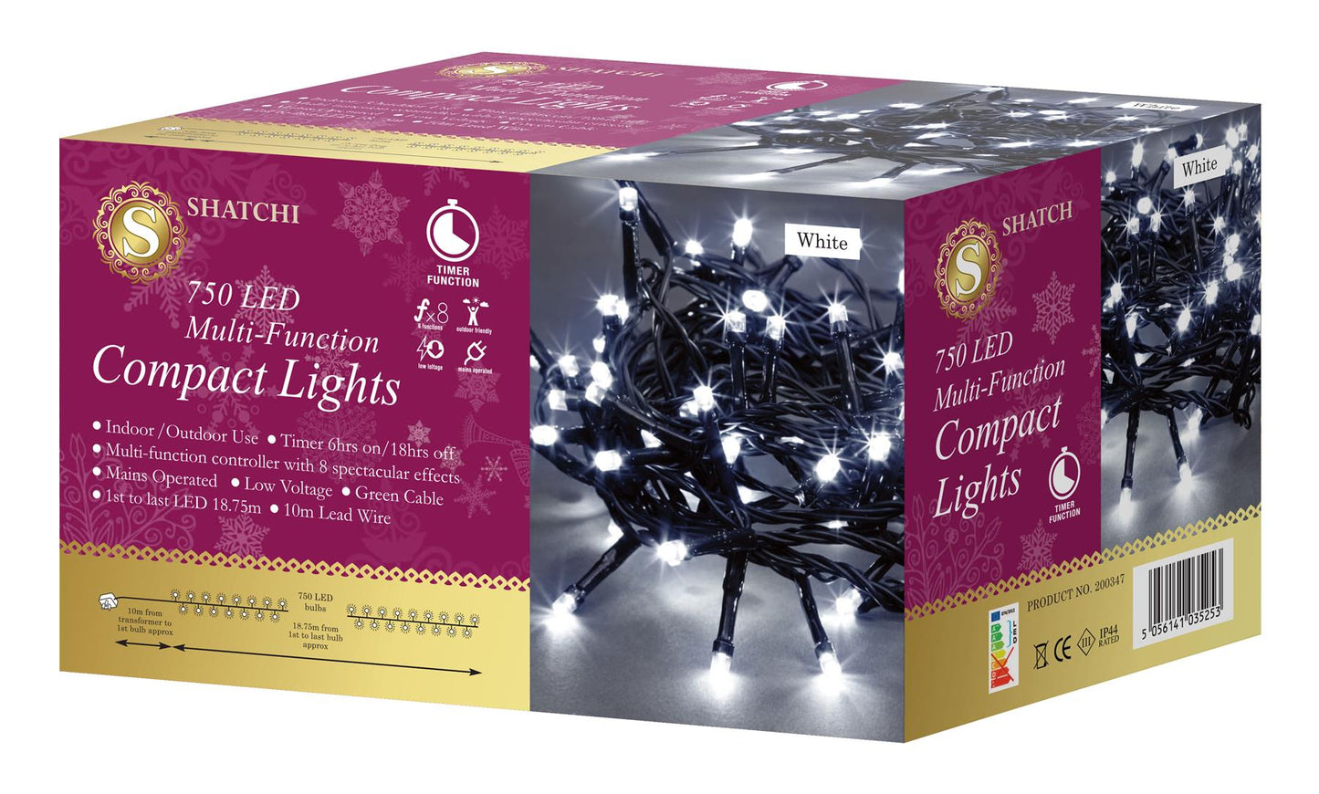 750W LED GC Multi Fun Compact String Lights 18.75m