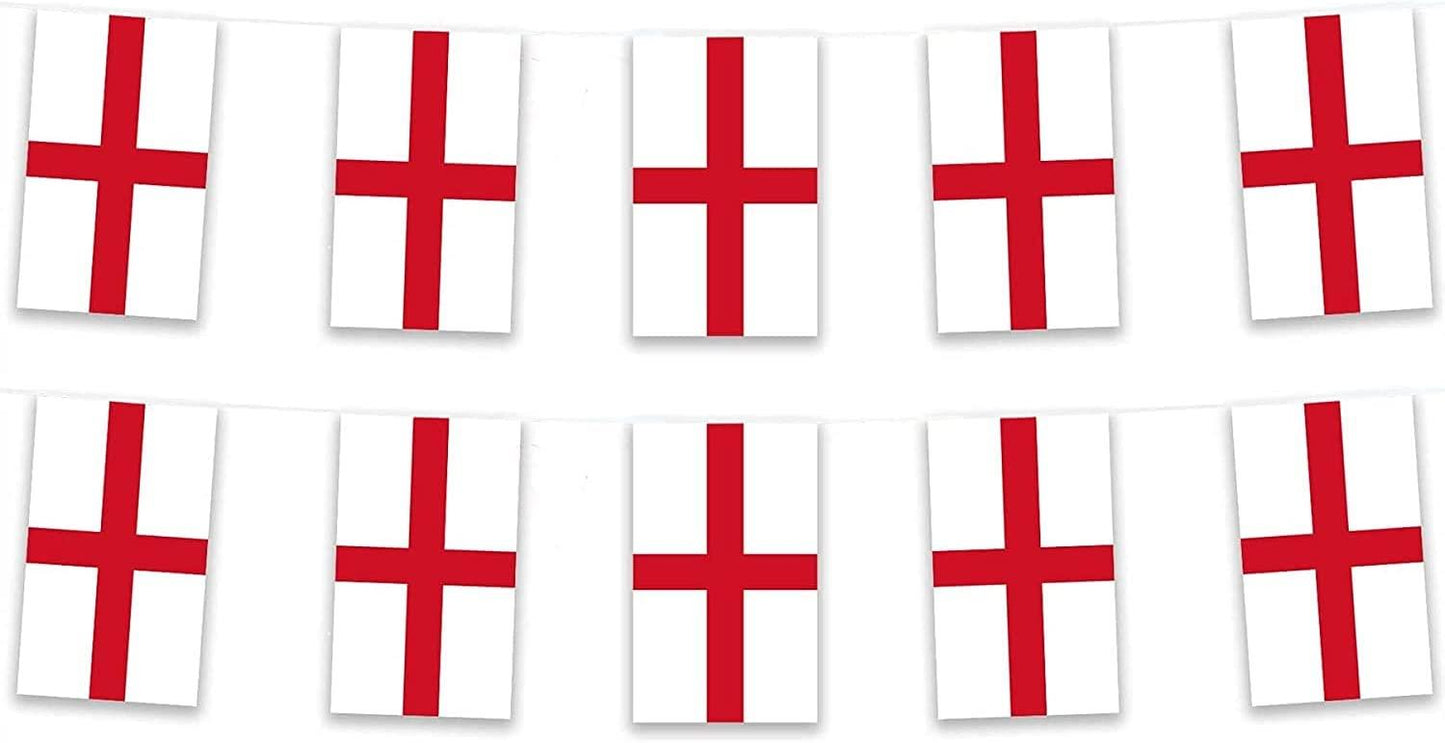 St George Bunting 20x30cm - 10m 25 Flags