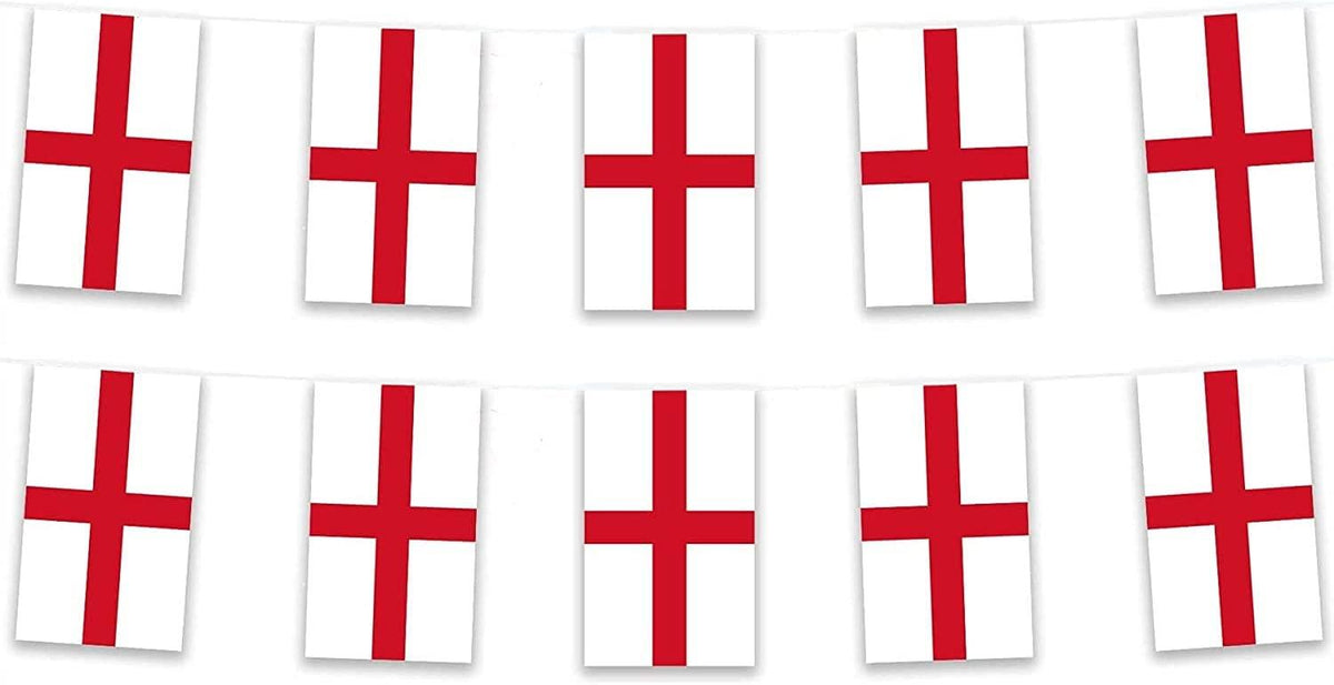St George Bunting 20x30cm - 10m 25 Flags