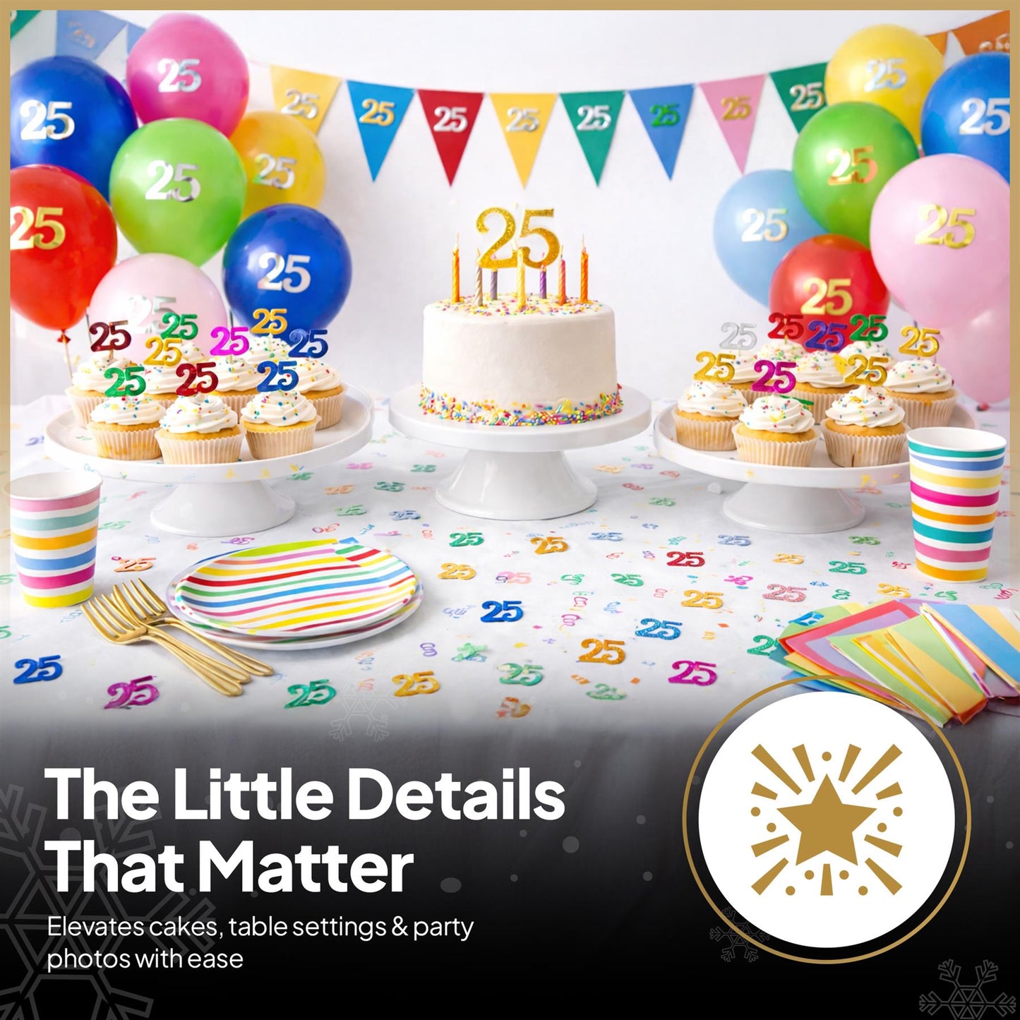4 Packs 25th Birthday Confetti