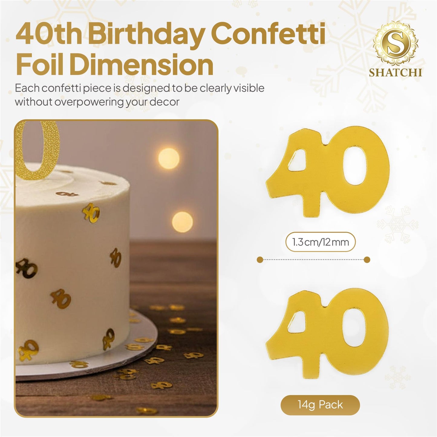 40th Gold Confetti - 14g, 1PK