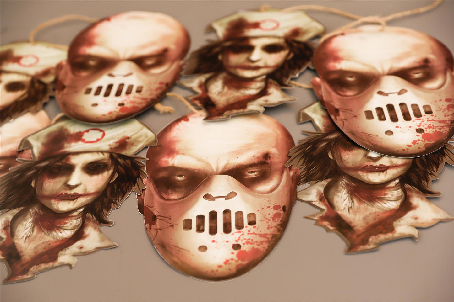 8Pcs Halloween Bloody Faces Garland